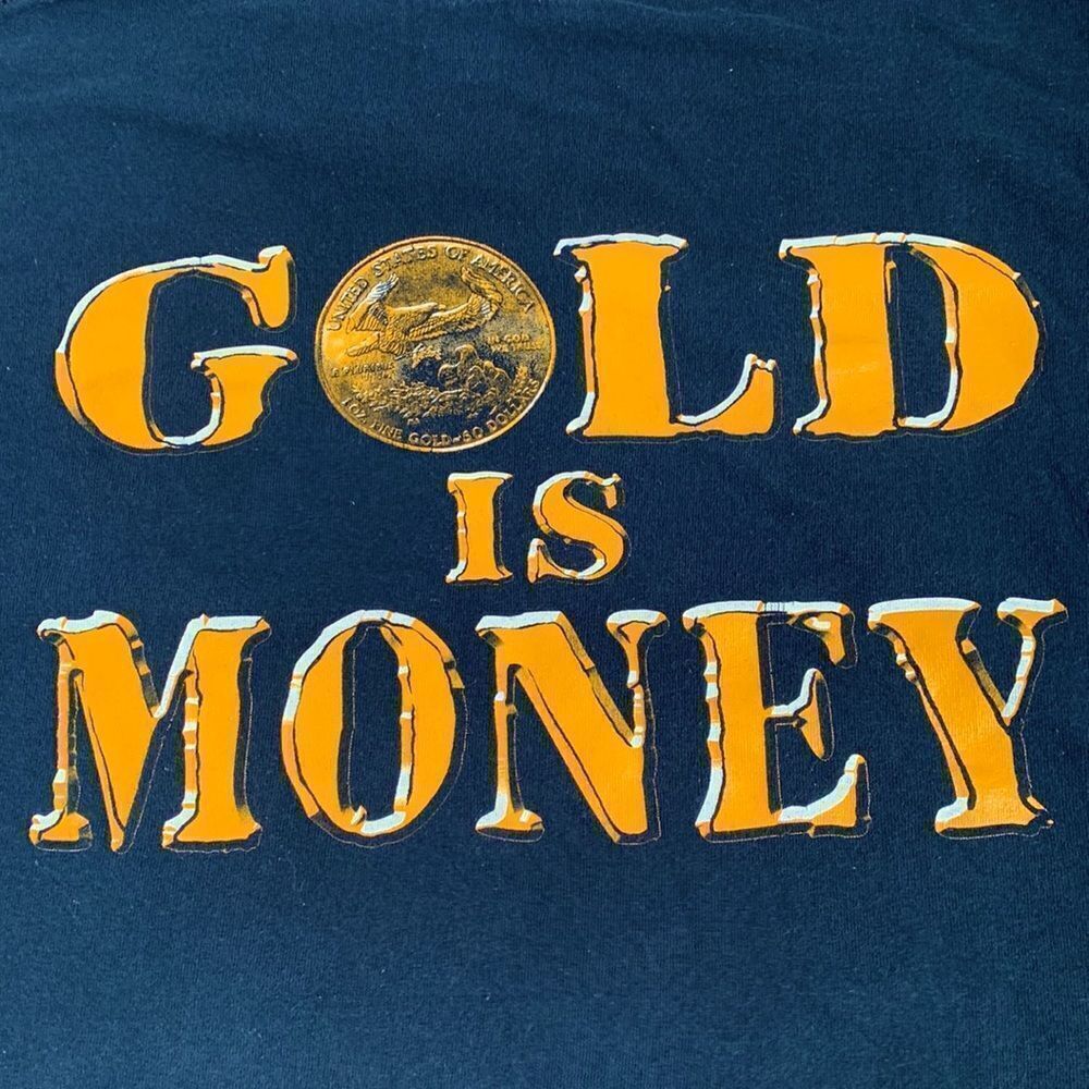 “Gold is Money” Freedom Graphic T-shirt M Black